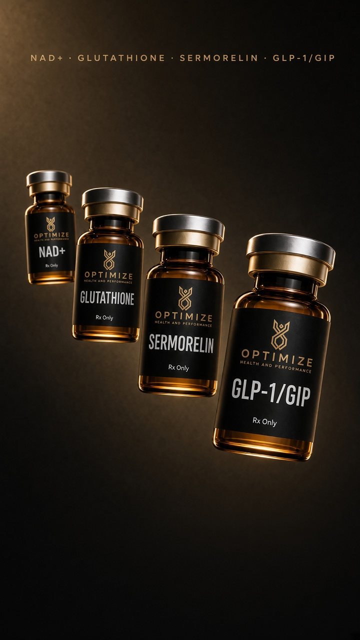 NAD+, Glutathione, Sermorelin, GLP-1/GIP