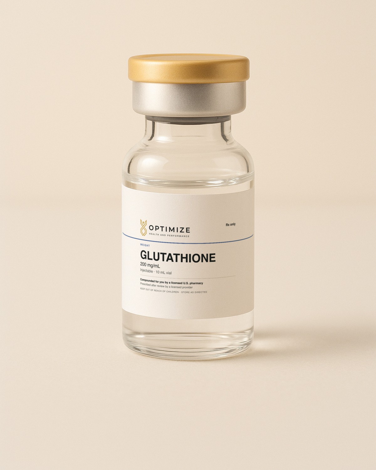 Glutathione Injectable in its pharmacy container