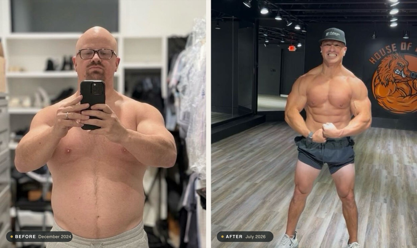 Daniel Newman before, in December 2024, and after, in July 2026